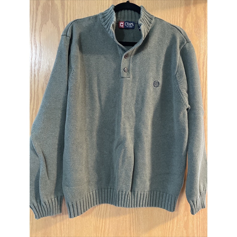 Polo Ralph Lauren Green 1/4 Button Knit Jumper Mens Size XLarge Sweater